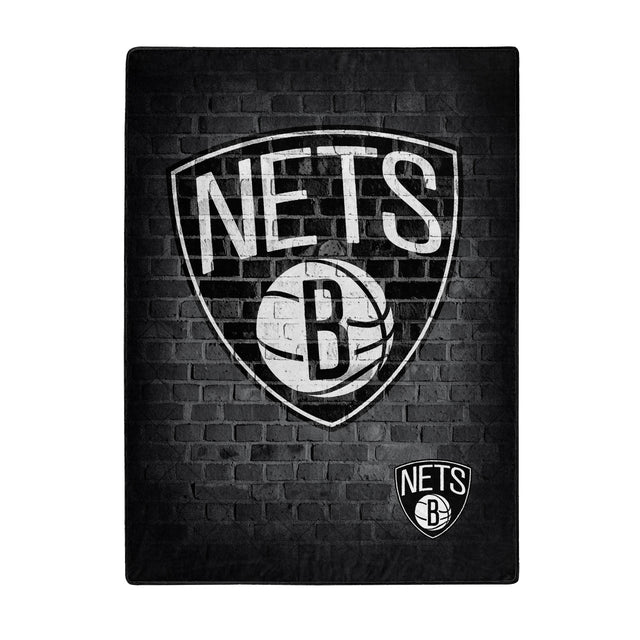 Manta de los Brooklyn Nets de 60 x 80 con diseño de Raschel Street
