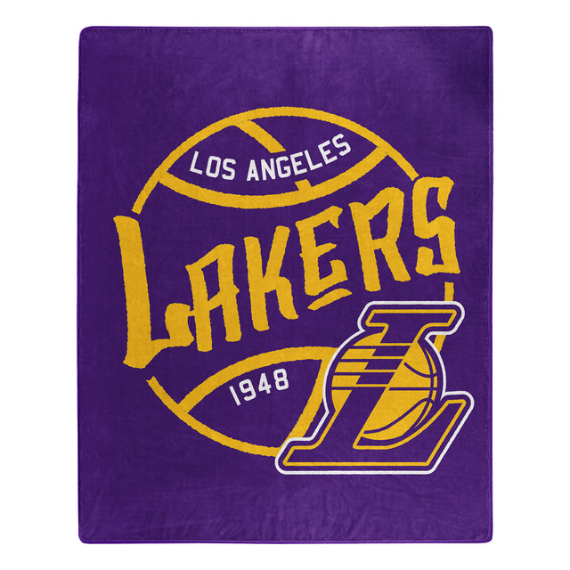 Manta de Los Ángeles Lakers 50x60 Diseño Raschel Blacktop