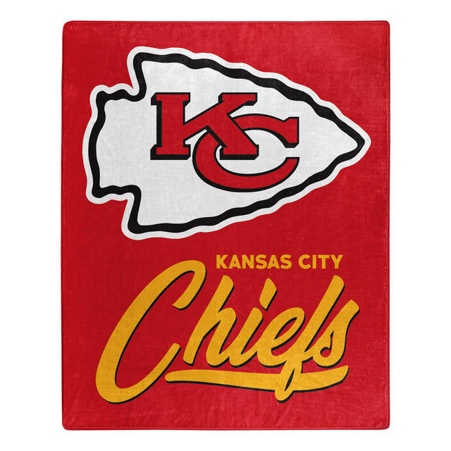 Manta de los Kansas City Chiefs de 50 x 60 pulgadas con diseño exclusivo de Raschel