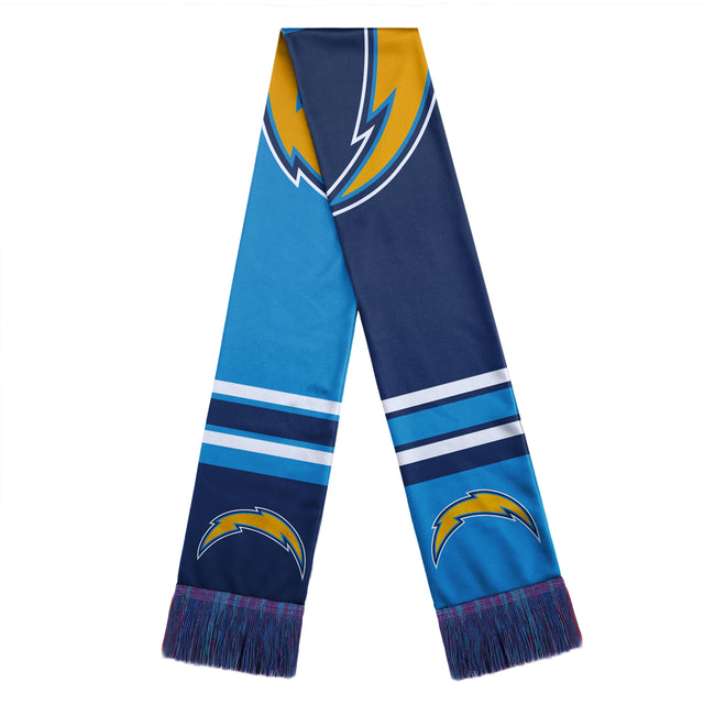 Bufanda de Los Angeles Chargers con diseño de logotipo grande y bloques de colores