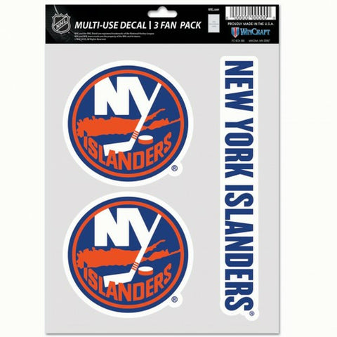~New York Islanders Decal Multi Use Fan 3 Pack Special Order~ backorder