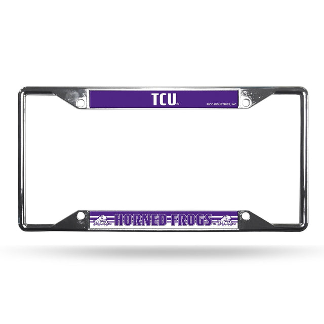 TCU Horned Frogs License Plate Frame Chrome EZ View