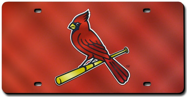 Matrícula de los St. Louis Cardinals cortada con láser en color rojo