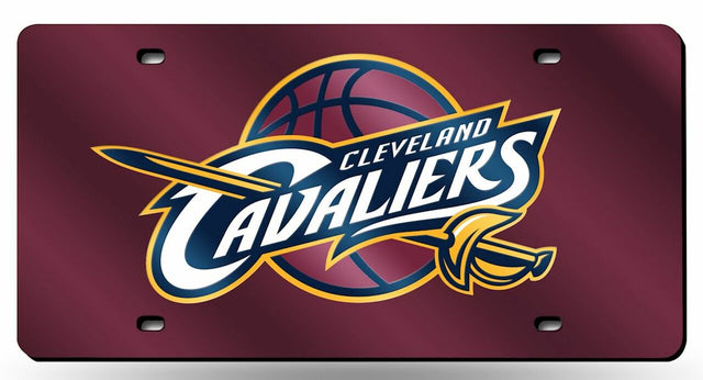 Matrícula de los Cleveland Cavaliers cortada con láser en color rojo