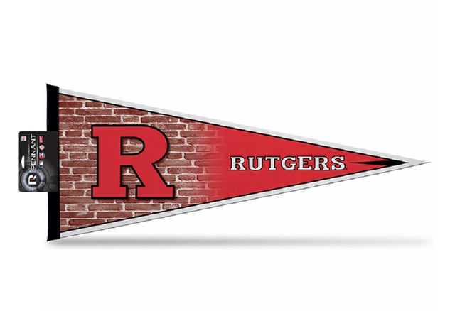 Banderín de los Rutgers Scarlet Knights, 12 x 30, en cartulina, Rico