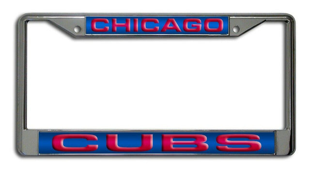 Marco para matrícula de los Chicago Cubs cortado con láser y cromado