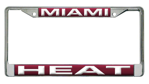 Miami Heat License Plate Frame Laser Cut Chrome