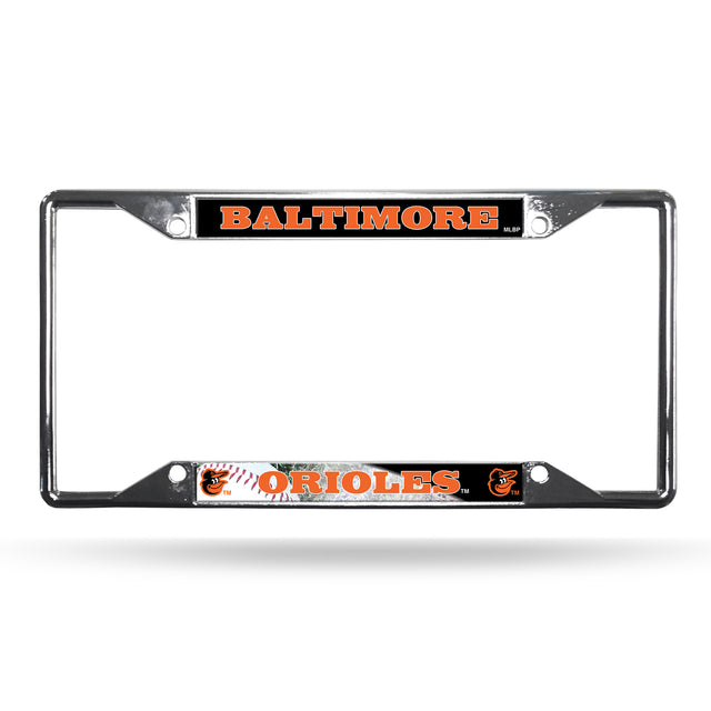 Baltimore Orioles License Plate Frame Chrome EZ View