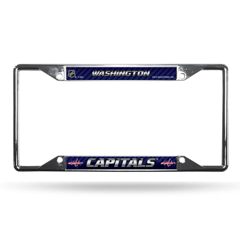 ~Washington Capitals License Plate Frame Chrome EZ View~ backorder