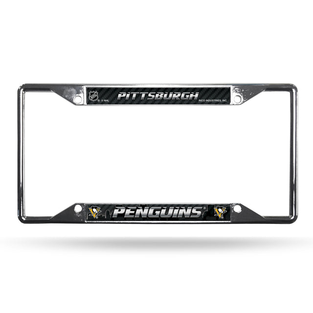 Pittsburgh Penguins License Plate Frame Chrome EZ View