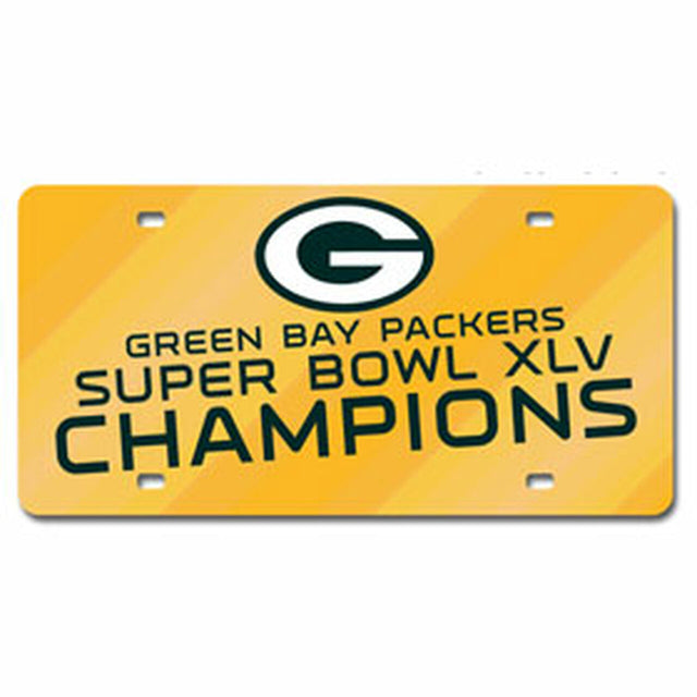 Green Bay Packers License Plate Laser Cut Green Super Bowl 45 Champ CO