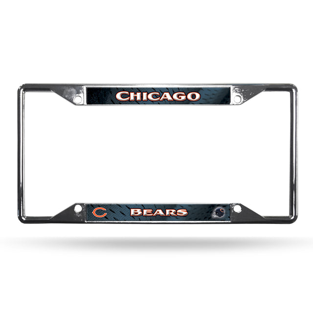 Chicago Bears License Plate Frame Chrome EZ View