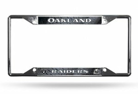 Oakland Raiders License Plate Frame Chrome EZ View