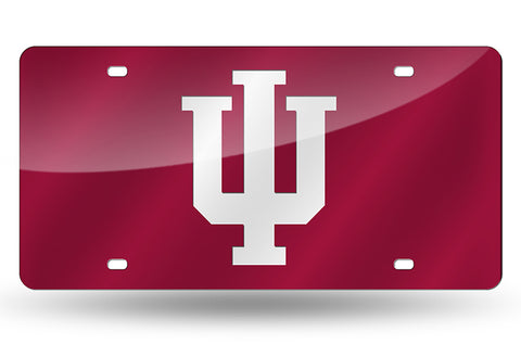 Indiana Hoosiers License Plate Laser Cut Red - Special Order