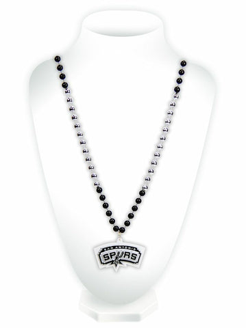 ~San Antonio Spurs Beads with Medallion Mardi Gras Style - Special Order~ backorder