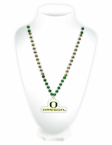 Oregon Ducks Beads with Medallion Mardi Gras Style - Special Order