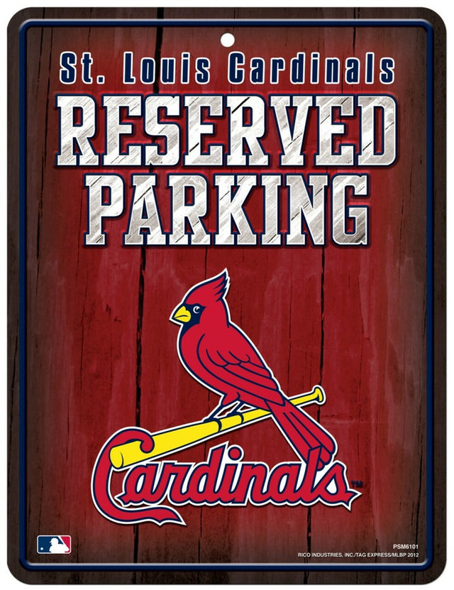 Letrero de metal para estacionamiento de los St. Louis Cardinals