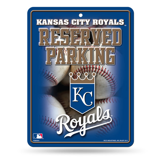 Letrero de metal para estacionamiento de los Kansas City Royals