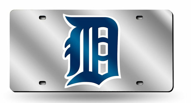 Matrícula de los Tigres de Detroit cortada con láser en color plata