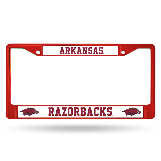 Arkansas Razorbacks License Plate Frame Metal Red