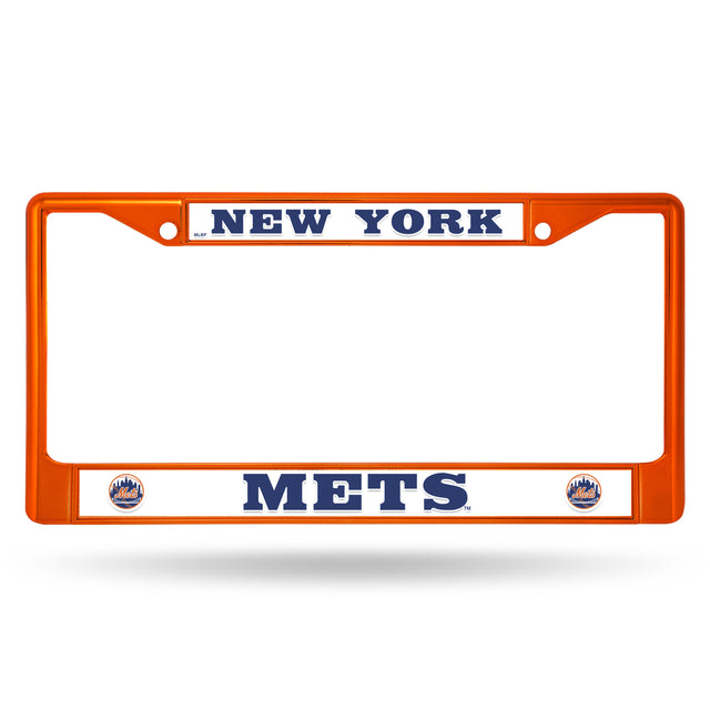 New York Mets License Plate Frame Metal Orange