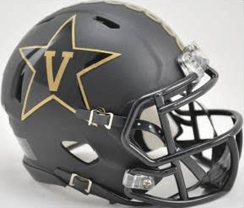 Vanderbilt Commodores Speed Mini Helmet - Matte Black - Special Order