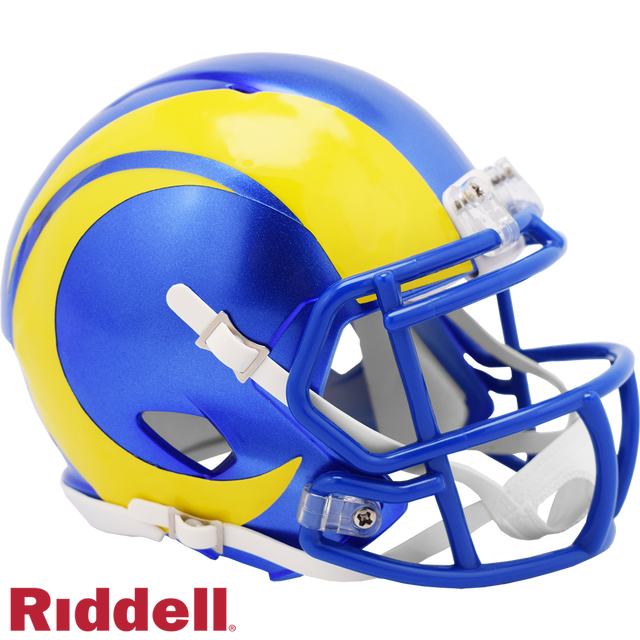 Réplica de casco de los Rams de Los Ángeles Riddell Mini Speed Style Super Bowl 56 Champs