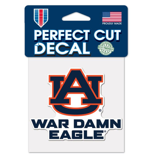 Calcomanía de color de corte perfecto de Auburn Tigers de 4" x 4"