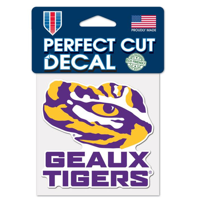 LSU Tigers SLOGAN Perfect Cut Color Decal 4" x 4"