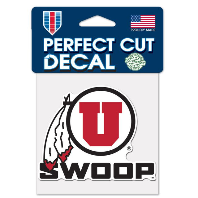 Utah Utes SLOGAN Perfect Cut Color Decal 4" x 4"