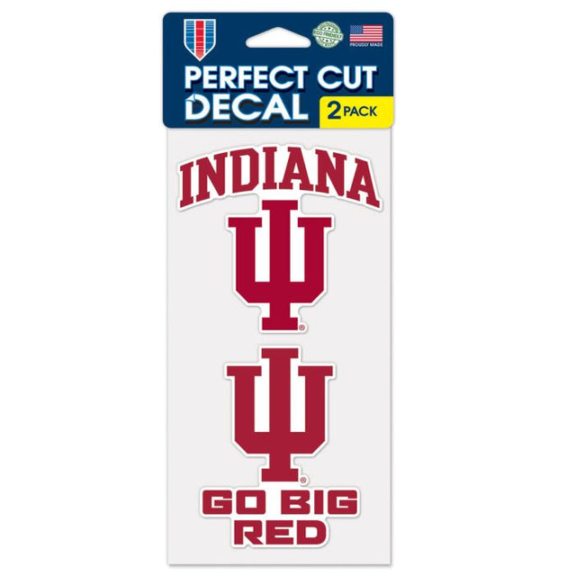 Juego de dos calcomanías de Indiana Hoosiers Perfect Cut de 4" x 4"