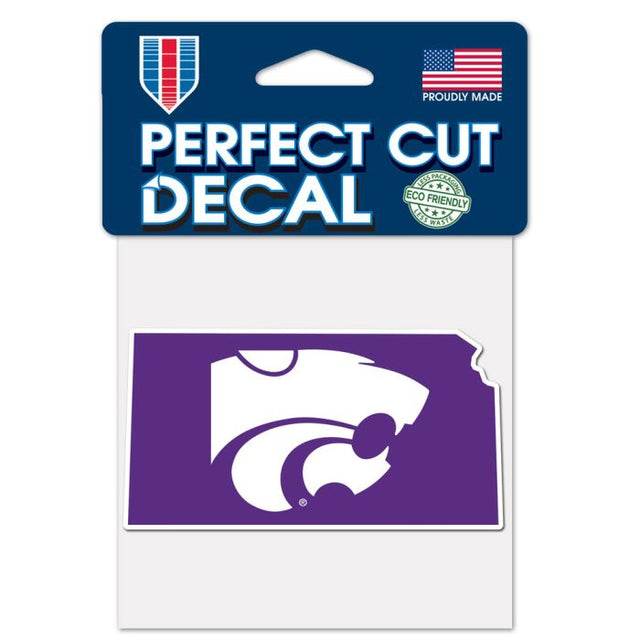 Calcomanía de color de corte perfecto de Kansas State Wildcats de 4" x 4"