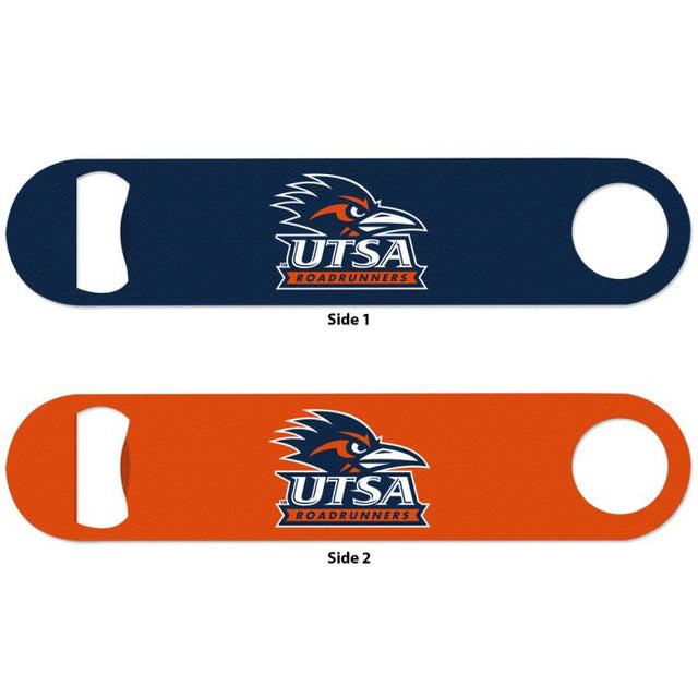 Abridor de botellas de metal de dos caras de Texas San Antonio Roadrunners