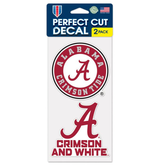 Alabama Crimson Tide SLOGAN AND LOGO Perfect Cut Decal Set of two 4"x4"