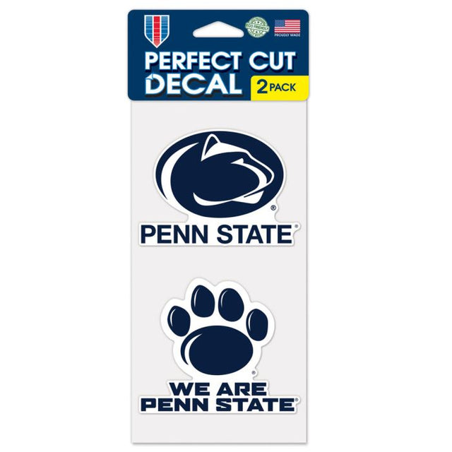 Penn State Nittany Lions SLOGAN AND LOGO Perfect Cut Decal Set of two 4"x4"