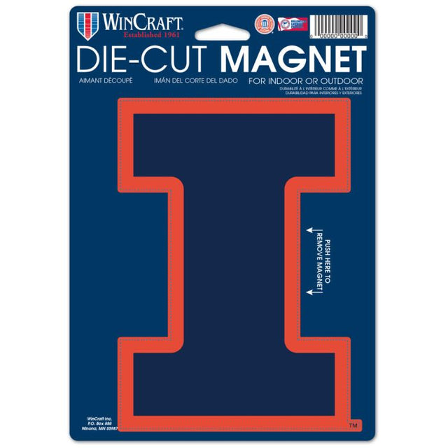 Illinois Fighting Illini Die Cut Logo Magnet 6.25" x 9"