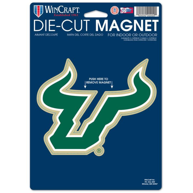 Imán troquelado con el logotipo de los South Florida Bulls, 6,25" x 9"