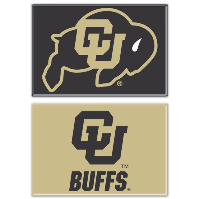 Imán rectangular de los Colorado Buffaloes, paquete de 2, 2 x 3 pulgadas