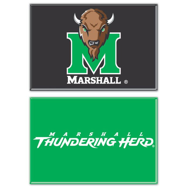 Marshall Thundering Herd 矩形磁铁，2 个装，2 英寸 x 3 英寸