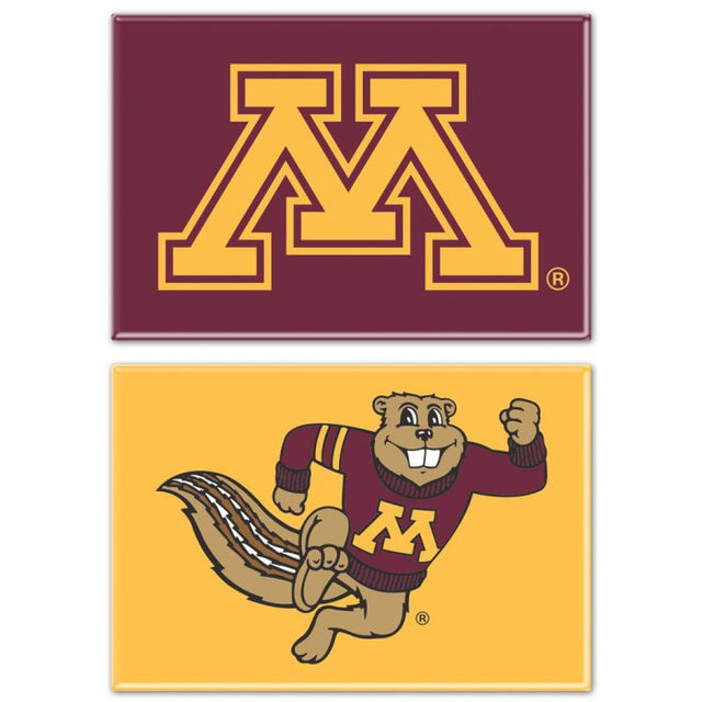 Imán rectangular de Minnesota Golden Gophers, paquete de 2, 2 x 3 pulgadas