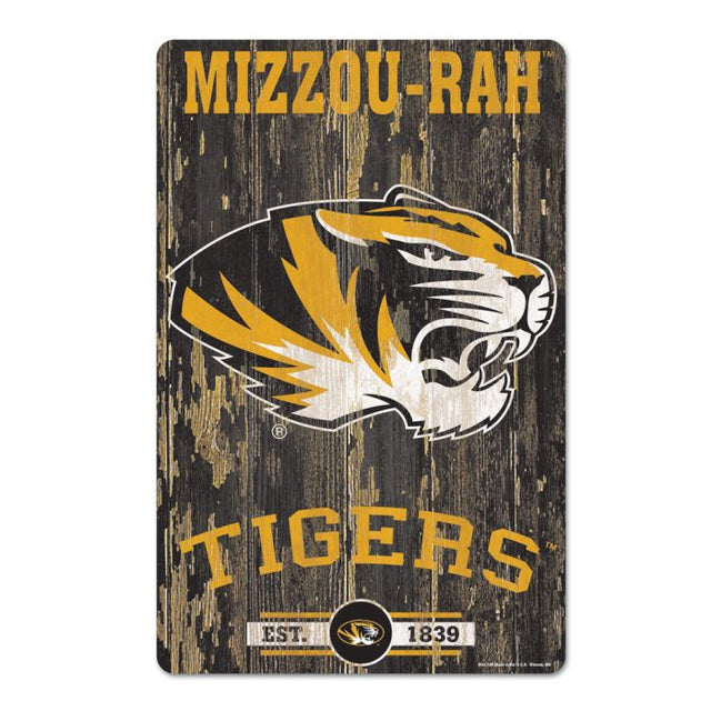 Letrero de madera de los Missouri Tigers, 11" x 17", 1/4" de grosor