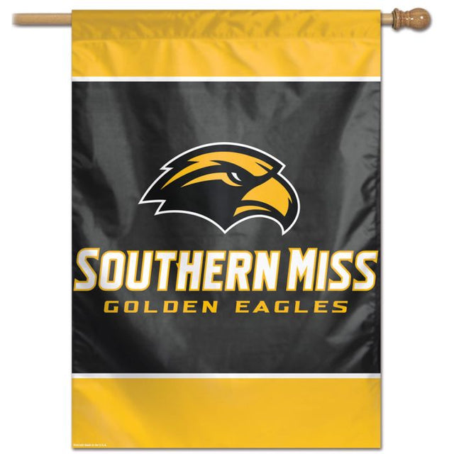 Bandera vertical de los Golden Eagles del sur de Mississippi de 28" x 40"