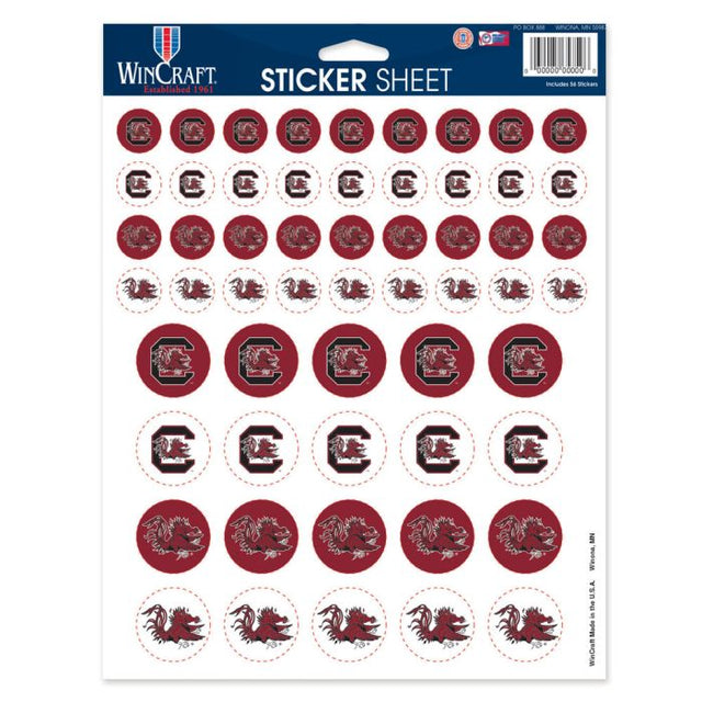 South Carolina Gamecocks Vinyl Sticker Sheet 8.5" x 11"