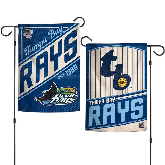 Bandera de los Tampa Bay Rays de 12 x 18 pulgadas, estilo jardín, de 2 lados, Cooperstown