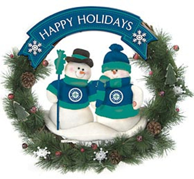 Seattle Mariners Wreath 20" Snowman CO