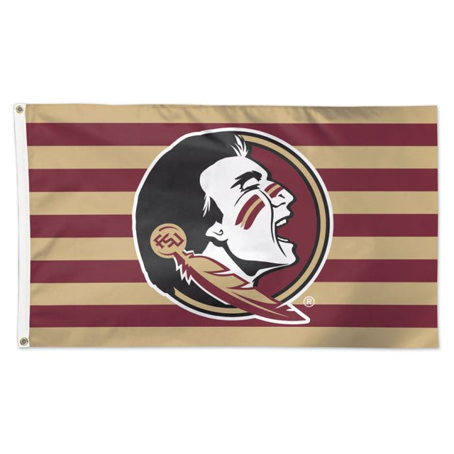 Florida State Seminoles / Stars and Stripes STRIPES Flag - Deluxe 3' X 5'