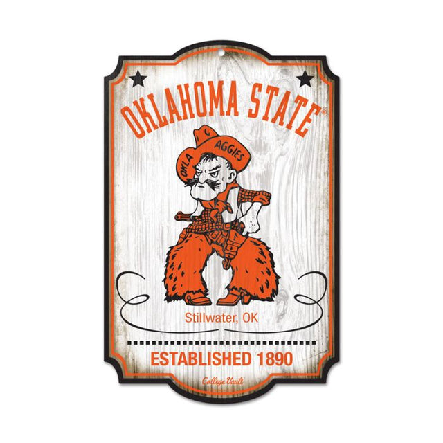 Oklahoma State Cowboys /College Vault Wood Sign 11" x 17" 1/4" thick