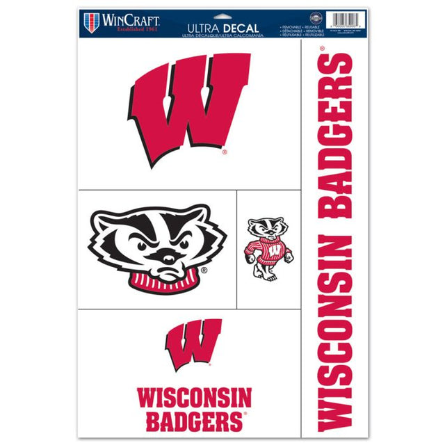 Calcomanía multiusos de Wisconsin Badgers, 11" x 17"