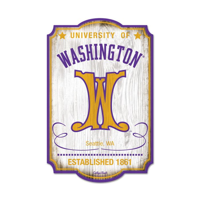 Washington Huskies /College Vault Wood Sign 11" x 17" 1/4" thick