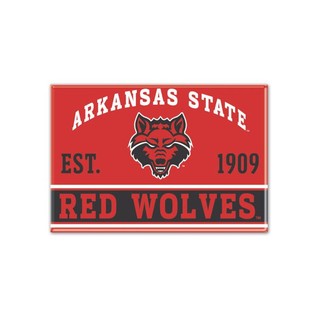 Imán de metal de los Arkansas State Red Wolves de 2,5" x 3,5"